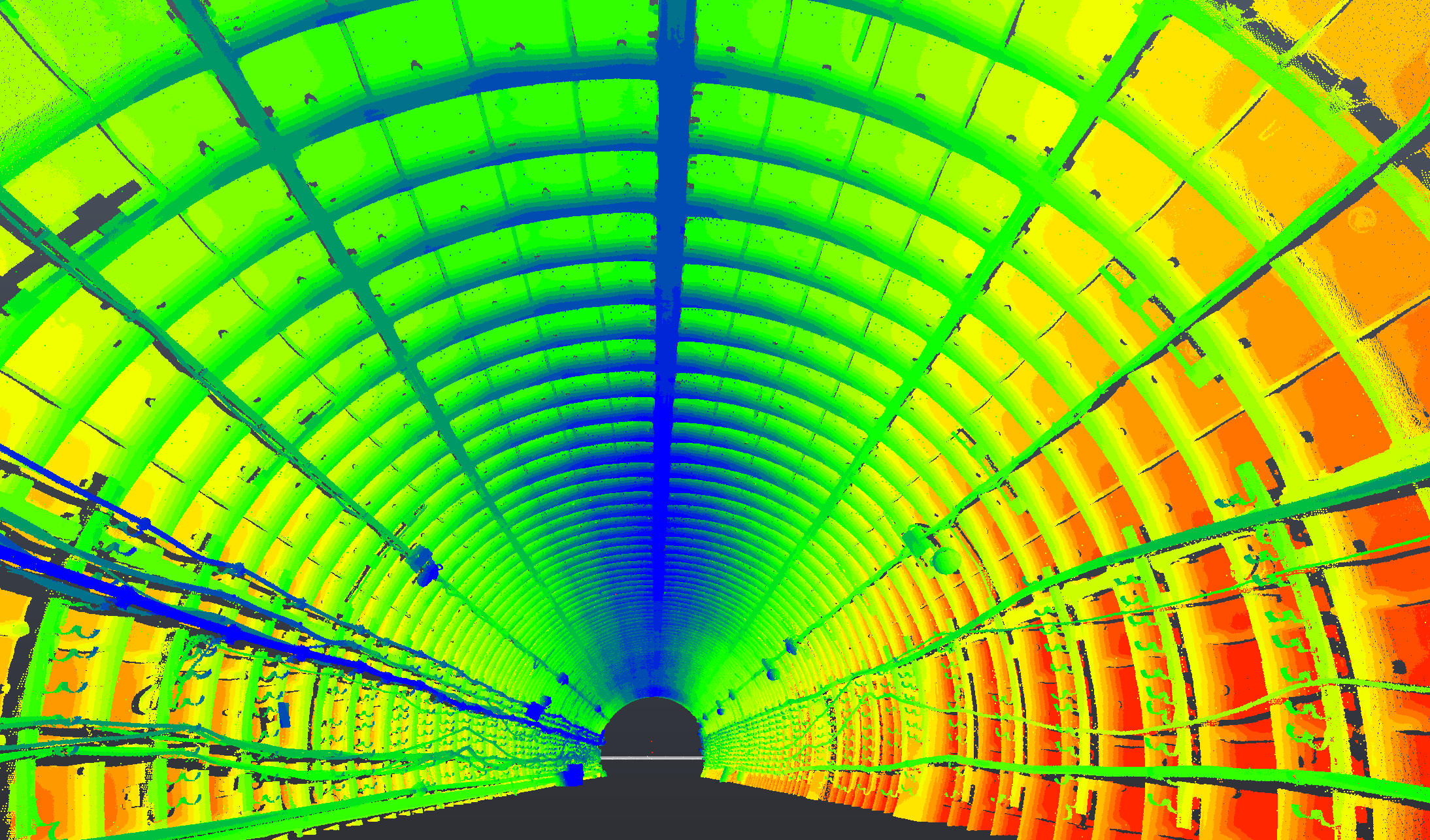 Metro tunnel deformation map from point cloud analysis