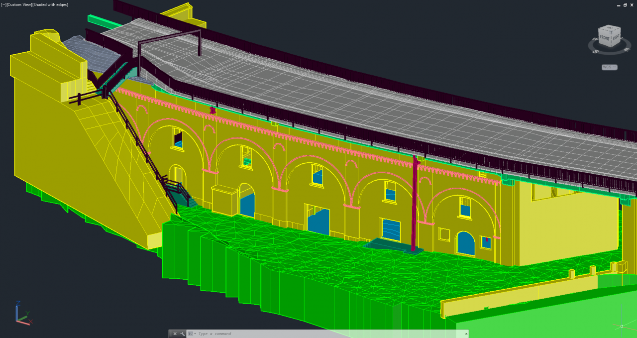 3D model of Pfaffendorf Bridge in AutoCAD