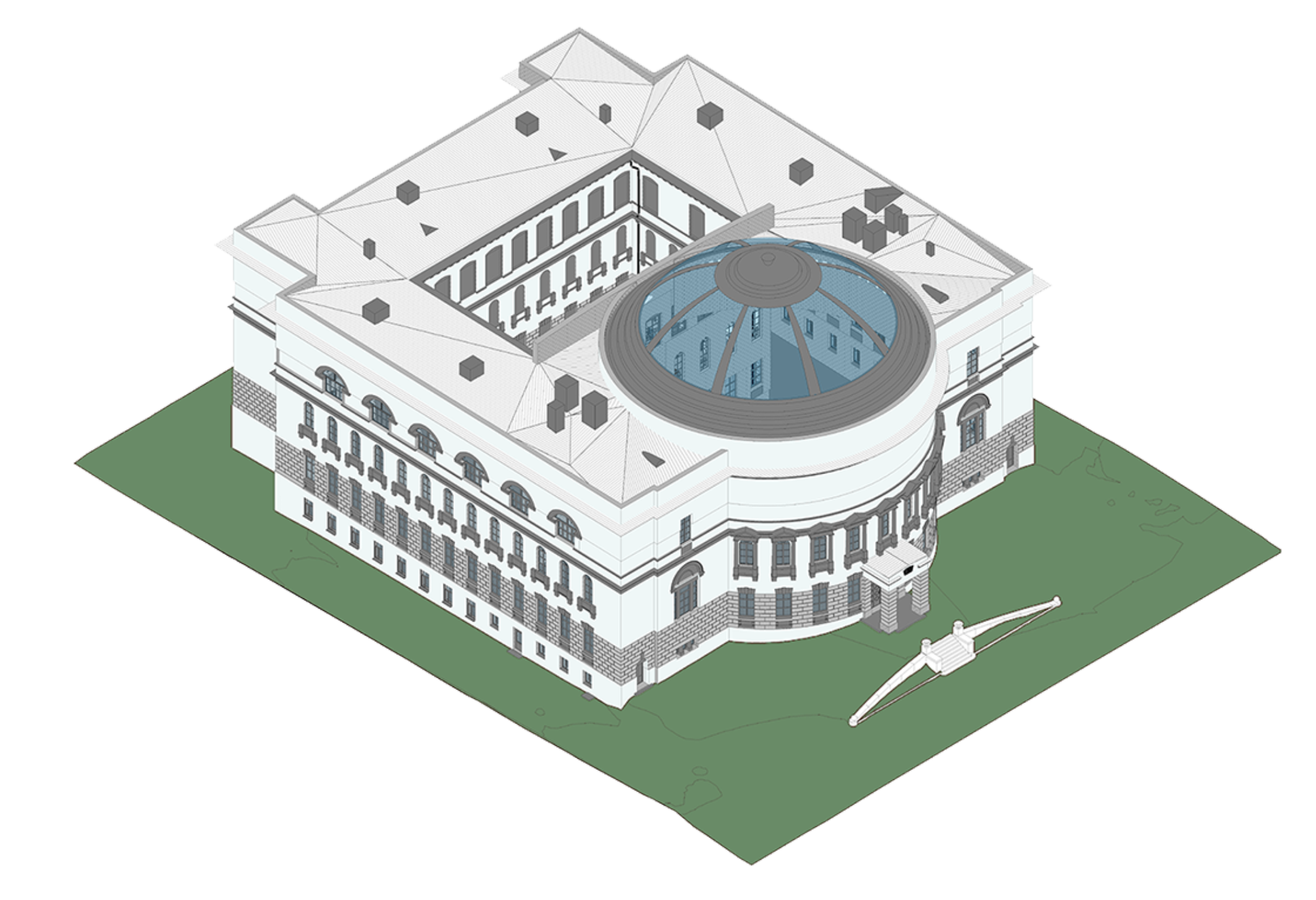Revit BIM model of Teacher House created from laser scanning and photogrammetry