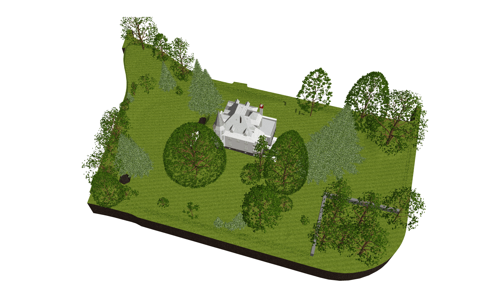 Terrain model generated from survey and point cloud data