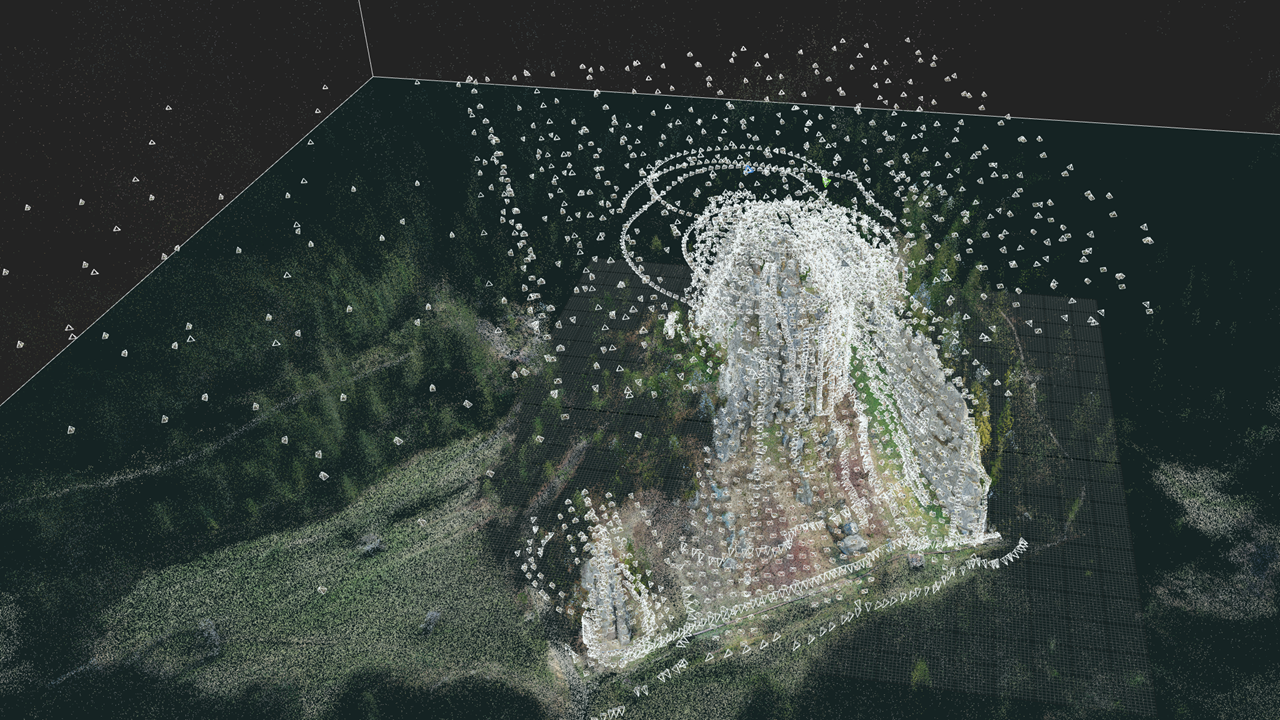 Photogrammetry camera coverage of Urych Rocks heritage project